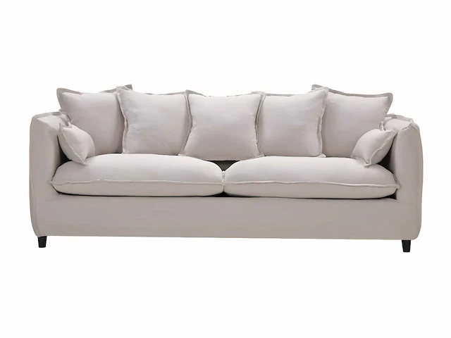 3-zits stoffen bank - beige - afbeelding 2 van  4