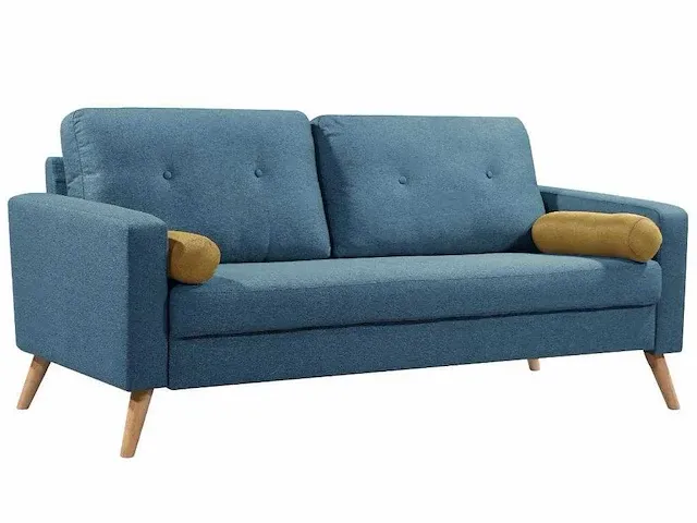 3-zits stoffen bank - blauw - afbeelding 1 van  2