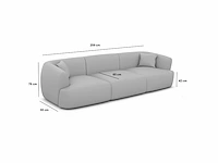 3-zitsbank - beige gestructureerde stof - afbeelding 8 van  11