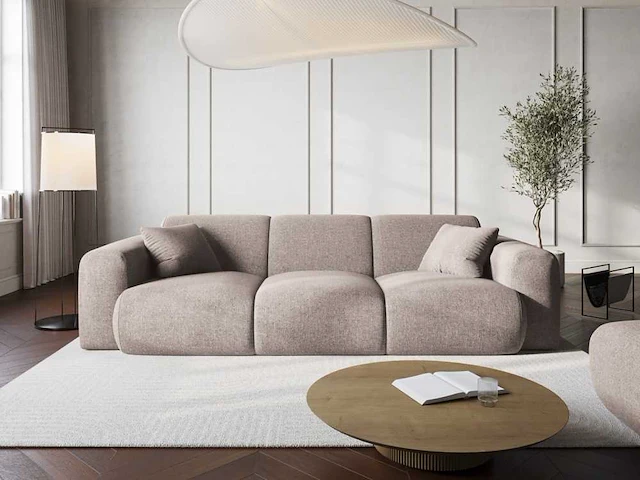 3-zitsbank - beige stof - afbeelding 1 van  6