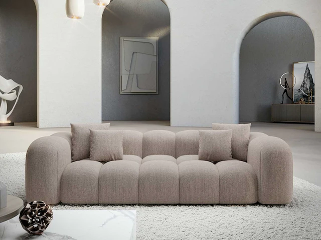 3-zitsbank - beige stof - afbeelding 1 van  8