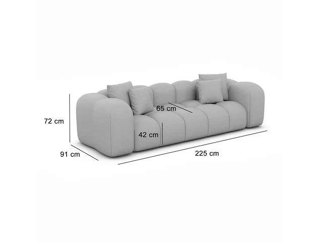 3-zitsbank - beige stof - afbeelding 7 van  8