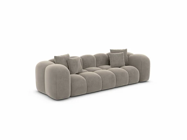 3-zitsbank - donkerbeige fluweel - afbeelding 3 van  8