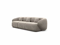 3-zitsbank - donkerbeige fluweel - afbeelding 3 van  7