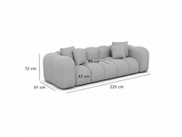3-zitsbank - donkergrijs fluweel - afbeelding 6 van  6