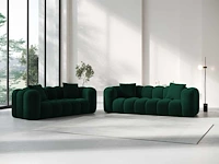 3-zitsbank - fles groen fluweel - afbeelding 1 van  6
