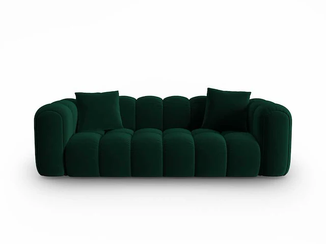 3-zitsbank - fles groen fluweel - afbeelding 2 van  6