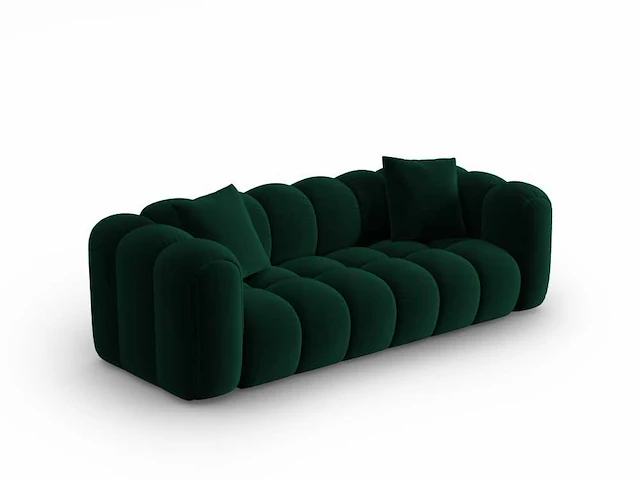 3-zitsbank - fles groen fluweel - afbeelding 3 van  6