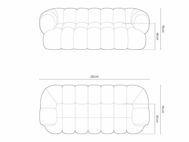 3-zitsbank - groen fluweel - afbeelding 6 van  7