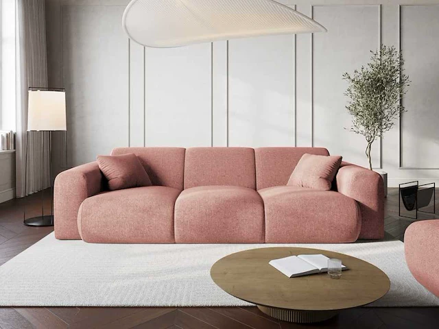 3-zitsbank - roze stof - afbeelding 1 van  7