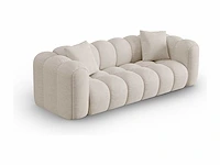 3-zitsbank in beige structurele stof - afbeelding 1 van  5