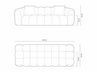 3-zitsbank in beige structurele stof - afbeelding 5 van  5