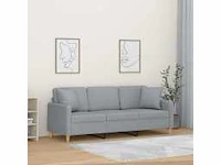 3-zitsbank met kussens lichtgrijs 180 cm stof - afbeelding 1 van  5