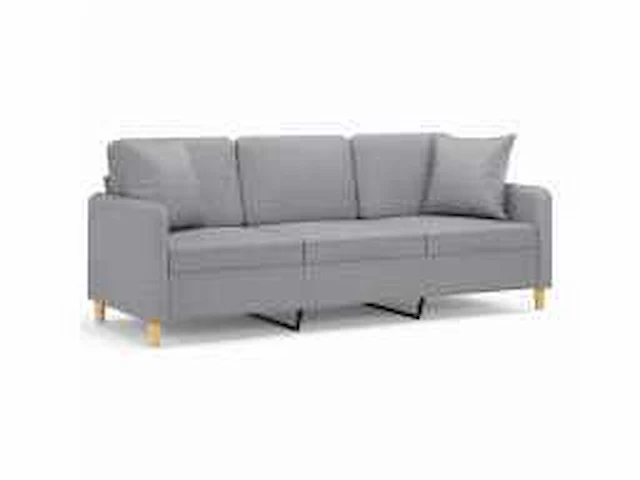 3-zitsbank met kussens lichtgrijs 180 cm stof - afbeelding 2 van  5