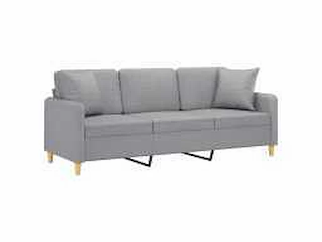 3-zitsbank met kussens lichtgrijs 180 cm stof - afbeelding 3 van  5