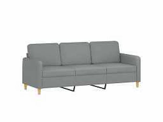 3-zitsbank met kussens lichtgrijs 180 cm stof - afbeelding 4 van  5