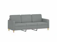 3-zitsbank met kussens lichtgrijs 180 cm stof - afbeelding 4 van  5