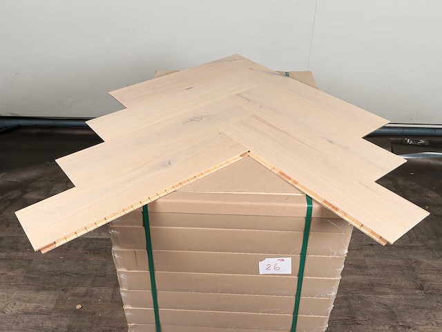 30 m2 parket eiken visgraat mutliplank - 725 x 180 x 14 mm - afbeelding 3 van  4