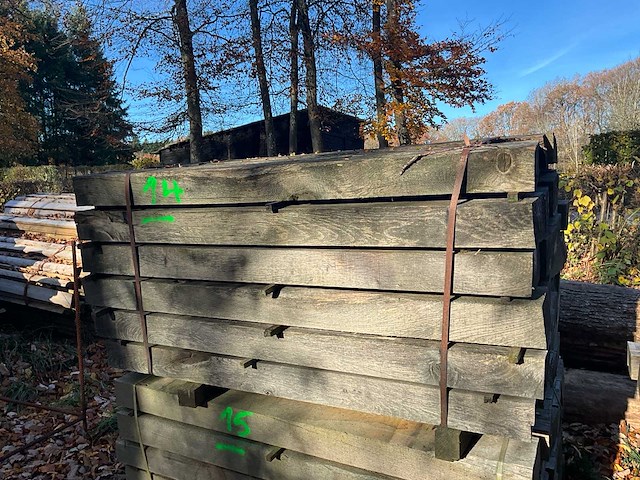 30 rustieke eikenhouten bielzen - afbeelding 1 van  4