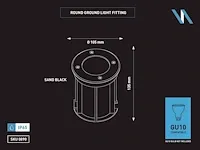 30 x gu10 grondspot rond zand zwart - afbeelding 5 van  5