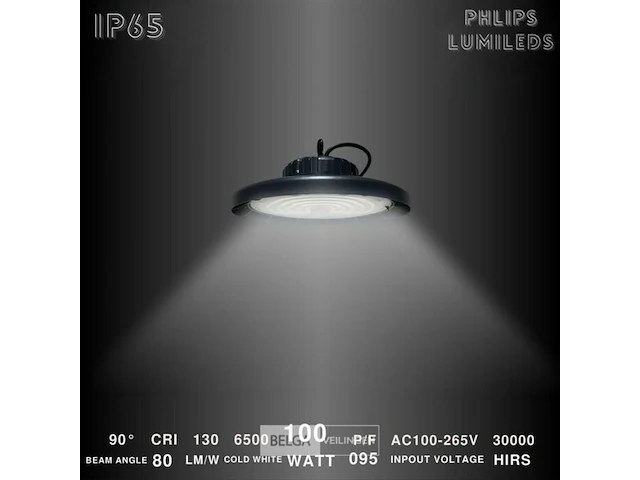 30 x highbay pro 100w - philips lumileds - 130lm/w - 6500k - afbeelding 1 van  6