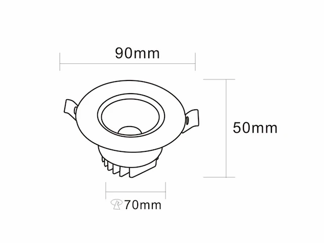 30 x inbouw led spot – 7w – draaibaar – 6500k koud wit – ø70mm – cob – ip20 - afbeelding 5 van  6