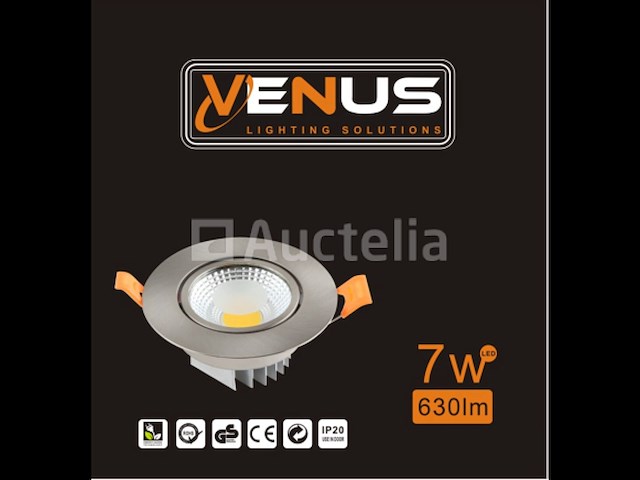 30 x inbouw led spot – 7w – draaibaar – zilver – 3000k warm wit – ø70mm – ip20 - afbeelding 3 van  4