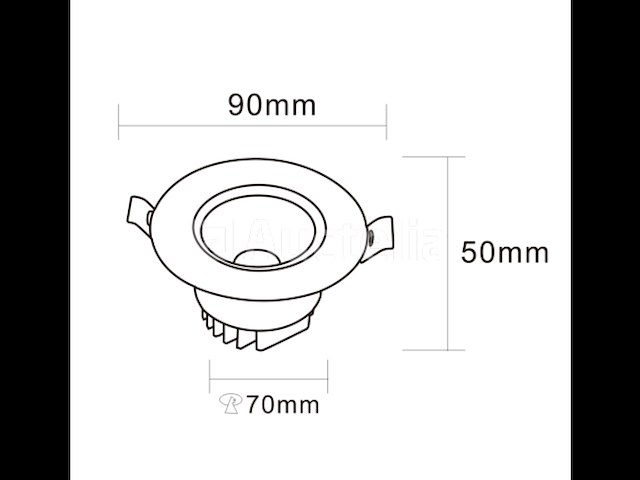 30 x inbouw led spot – 7w – draaibaar – zilver – 3000k warm wit – ø70mm – ip20 - afbeelding 4 van  4