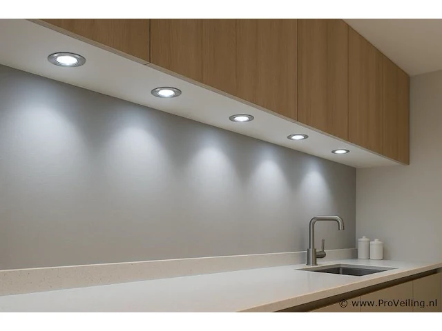 30 x inbouw led spot – 7w – draaibaar – zilver – 6500k koud wit – ø70mm – ip20 - afbeelding 1 van  4