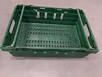 30 x stapelbak met hendels, 600 mm x 400 mm x 180 mm, groen, occasie - afbeelding 1 van  2