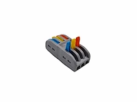 300 x draadconnector verbindingsklem 3x3 voudig gekleured brandwerend - afbeelding 2 van  3