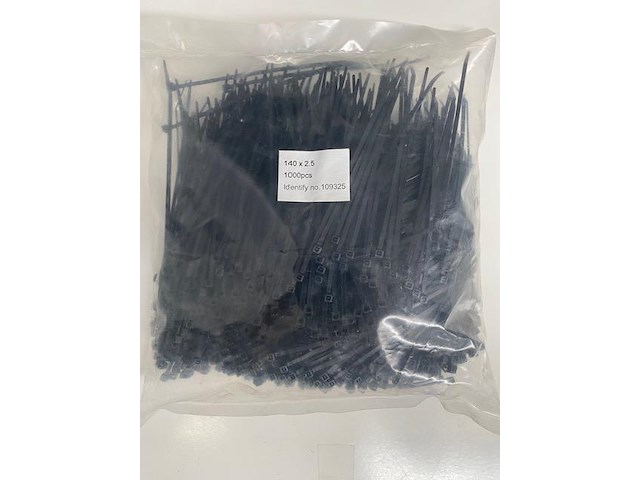 3000 x kabelbinder - zwart - 140 x 2,5 mm. - afbeelding 2 van  3