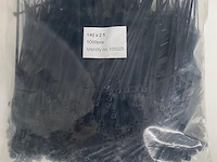 3000 x kabelbinder - zwart - 140 x 2,5 mm. - afbeelding 2 van  3