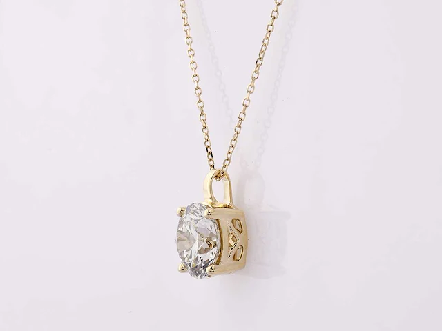 3.02cts lab grown diamond necklace with pendant 18 inch - afbeelding 2 van  7