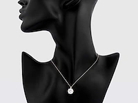 3.02cts lab grown diamond necklace with pendant 18 inch - afbeelding 7 van  7