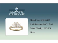 3.03 cts lab grown diamond ring size-eu-54 - afbeelding 8 van  8