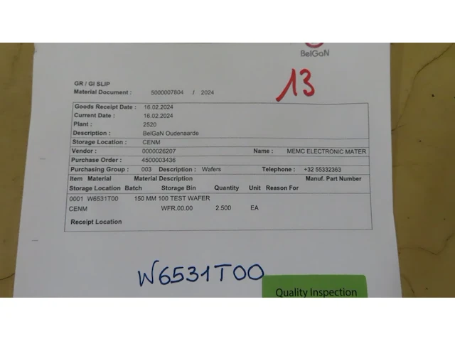 3075x wafer - 150 mm 100 test silicon wafers. vendor global wafers - afbeelding 1 van  4