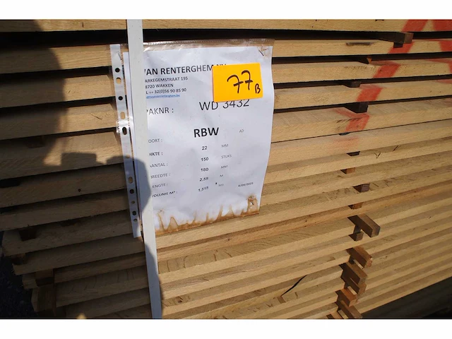 3,09 m³ eiken planken 22mm - afbeelding 3 van  5