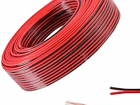 30m twee aderkabel rood-zwart 18awg - afbeelding 1 van  3