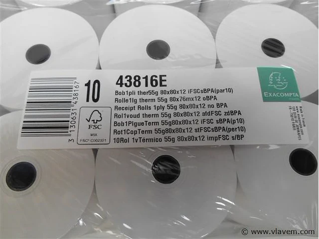 30st exacompta 43816e therm 55g 80x76mmx12 bpa - afbeelding 2 van  2