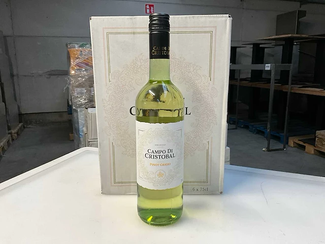 30x fles witte wijn campo di cristobal pinot grigio 2022 - afbeelding 1 van  6