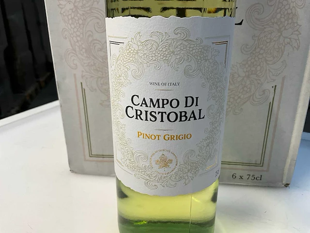 30x fles witte wijn campo di cristobal pinot grigio 2022 - afbeelding 2 van  6