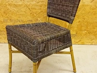 30x stapelbare stoel bamboe look aluminium en rotan