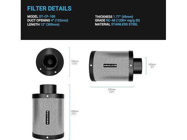 32x ducturbo luchtkoolfilter 100mm x 300mm - afbeelding 5 van  7