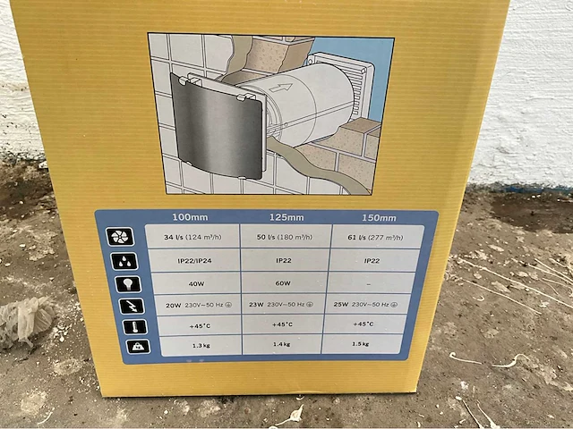 32x zehnder d150tbp – wandventilator 150 mm met timer – in verpakking - afbeelding 5 van  9
