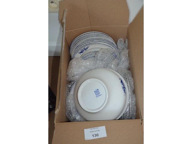 34 porseleinen borden wit en blauw gebloemd - afbeelding 2 van  8