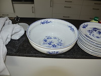 34 porseleinen borden wit en blauw gebloemd - afbeelding 4 van  8