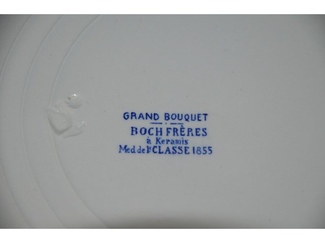 34 porseleinen borden wit en blauw gebloemd - afbeelding 8 van  8