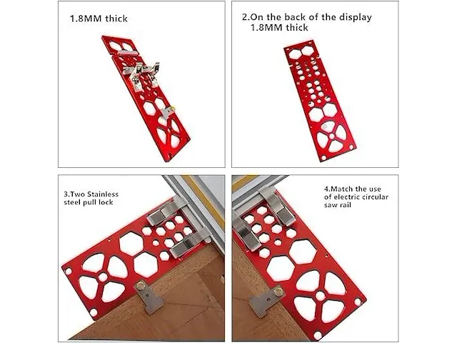 340mm track saw square, rode rechte hoek cirkelzaag geleider - afbeelding 2 van  2