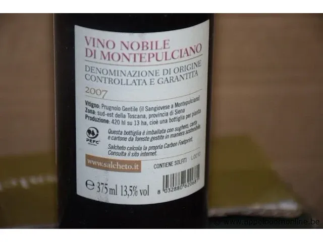 36 flessen à 37,5cl rode wijn vino nobile di montepulciano, salcheto, 2007, 13,5% - afbeelding 2 van  2